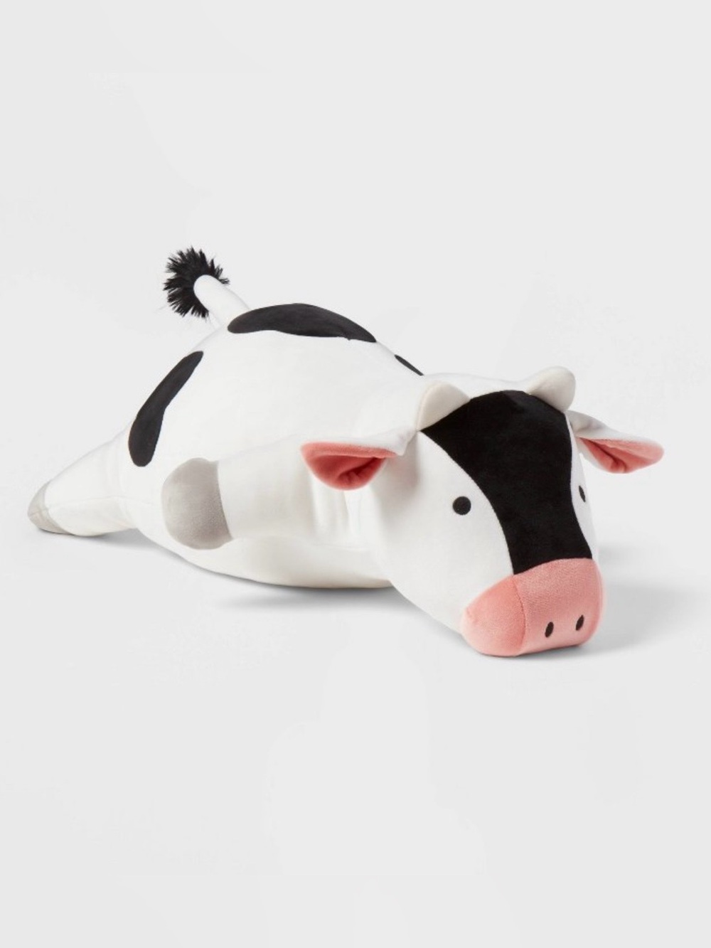 Cow Weighted Plush Kids' Throw Pillow stuffed animal Black White Pillowfort NEW!